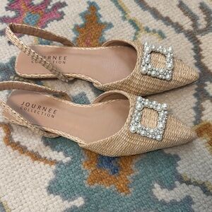 Journee Collection Women's Beige Espadrille Slingbacks